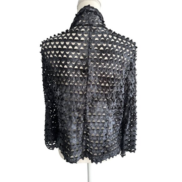 ALBERTO MAKALI Black Cutout Open Front Top Size Large - Picture 5 of 6
